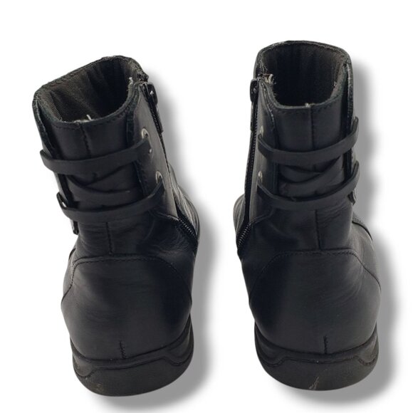 Clarks Collection Christine Tilt Boots Womens 9.5 Wide Black Leather Ankle Zip - Picture 6 of 9